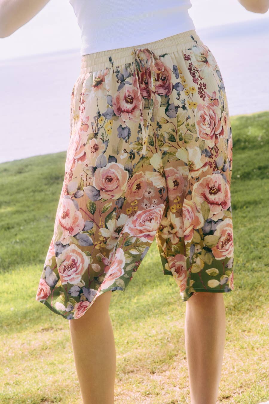 Spring Garden Floral Design Culottes
