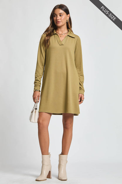 Olive Meadow French Terry A Line Dress