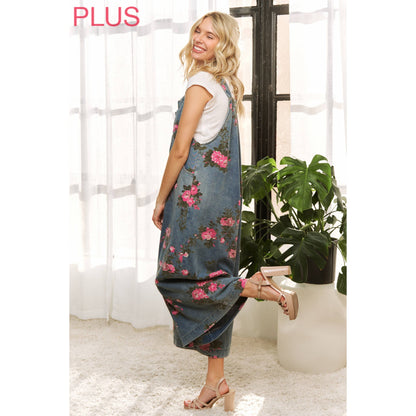 Sweet Generis - VINTAGE FLORAL PRINT COTTON TWILL OVERALL ROMPER