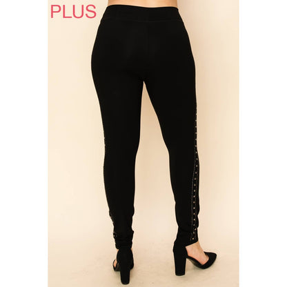 VOCAL - CURVY STUDS ON THE SIDE LEGGINGS