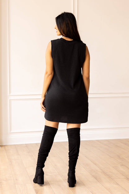 G&E  Black Sleeveless Sweater Dress