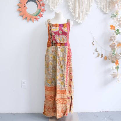 Handmade Kantha Upcycled Cotton Bib Dress