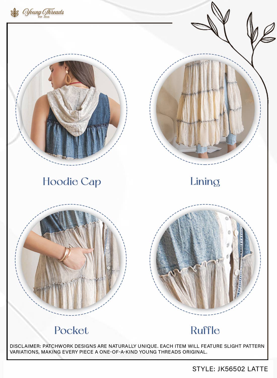 Boho Tiered Sleeveless Maxi Button-Front Duster With Hood 