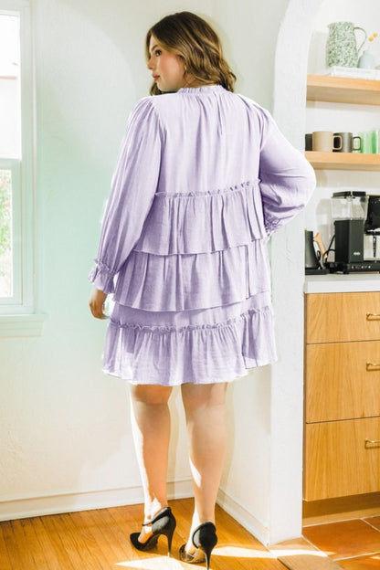 Lavender Tiered Ruffle Mini Dress