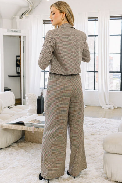 Brown Plaid Blazer & Pant Set