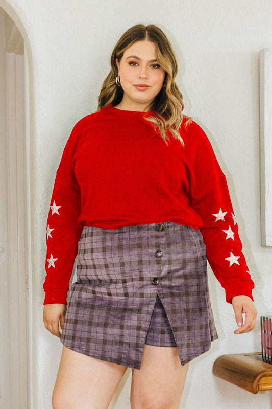 Red Star Patch Oversized Sweatshirt