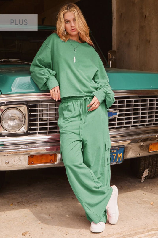 Curvy Washed Green Oddi Lounge Set