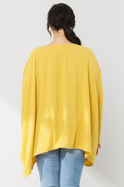 Golden Mustard Embroidered Woven Poncho