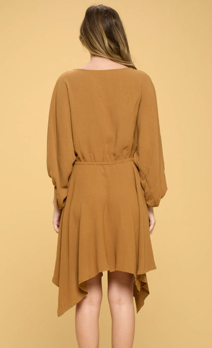 Butterscotch Woven Puff Sleeve Dress