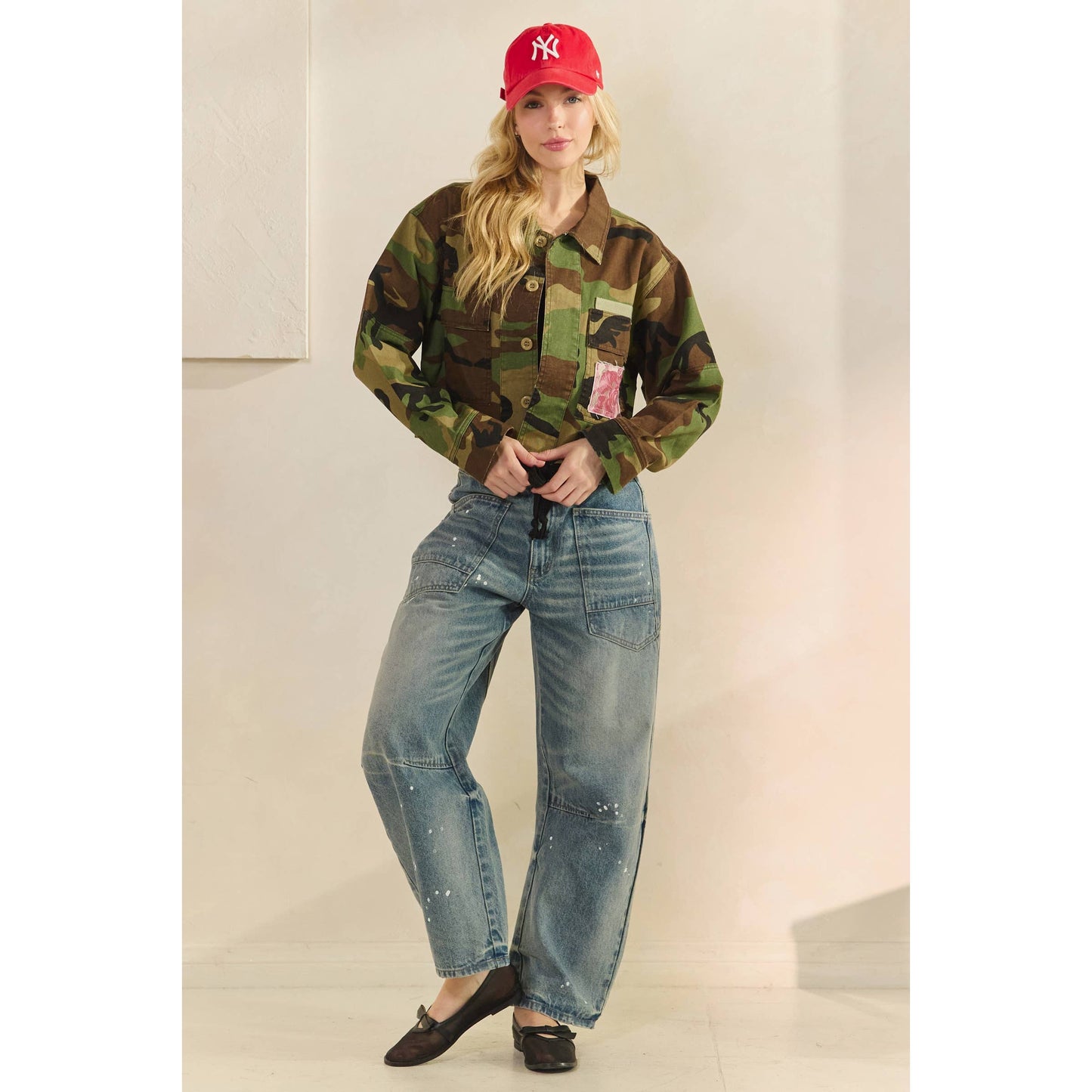 Veveret - Camo Sequins Contrast Jacket