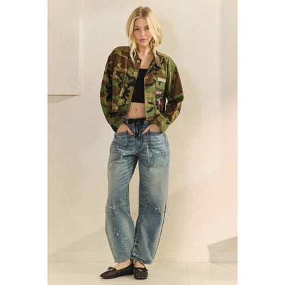 Veveret - Camo Sequins Contrast Jacket