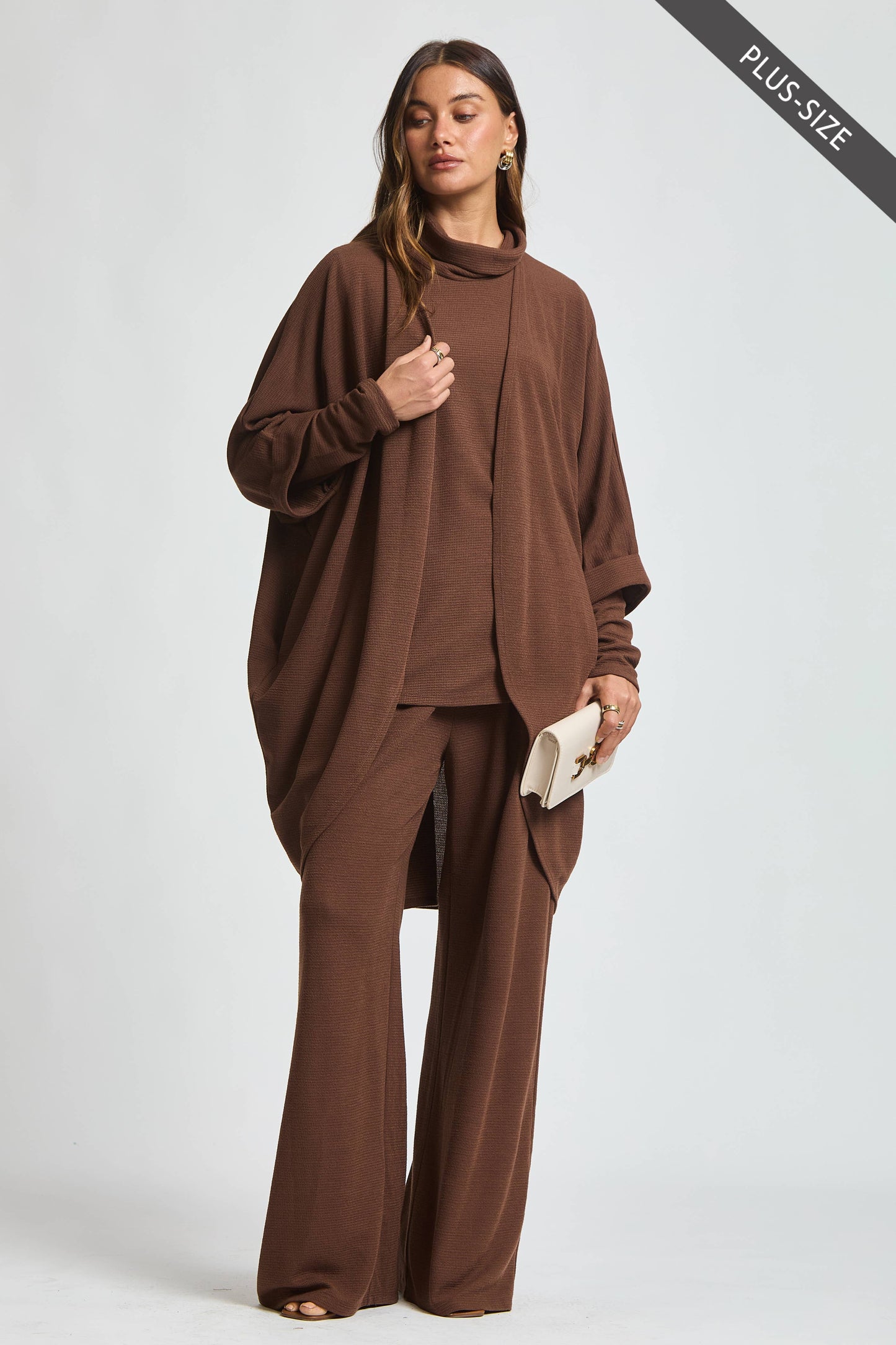 The Curvy Dark Mocha 3-Piece Cozy Lounge Set