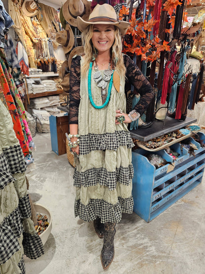 A Rare Bird Shop - Hand Stitched Check Dress