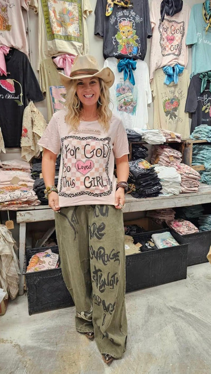 A Rare Bird - For God So Loved This Girl Pink Tee
