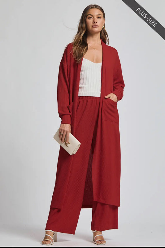 The Red Sunrise Long Cardi & Pants Set