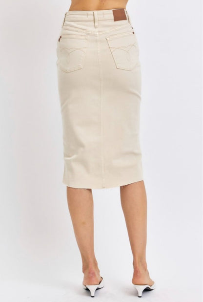 Judy Blue Bone High Waist Denim Skirt