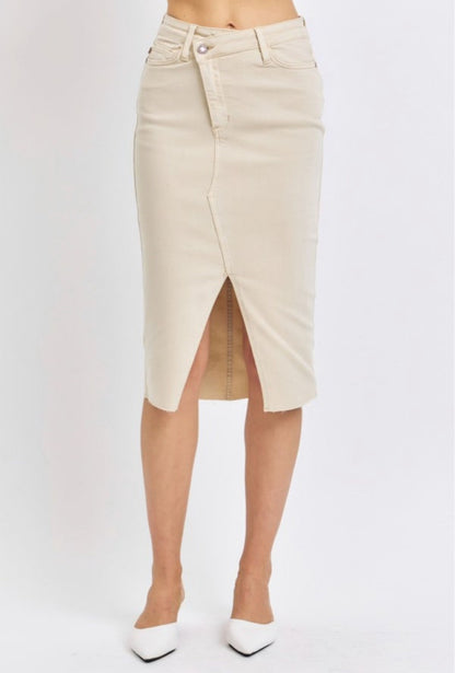 Judy Blue Bone High Waist Denim Skirt