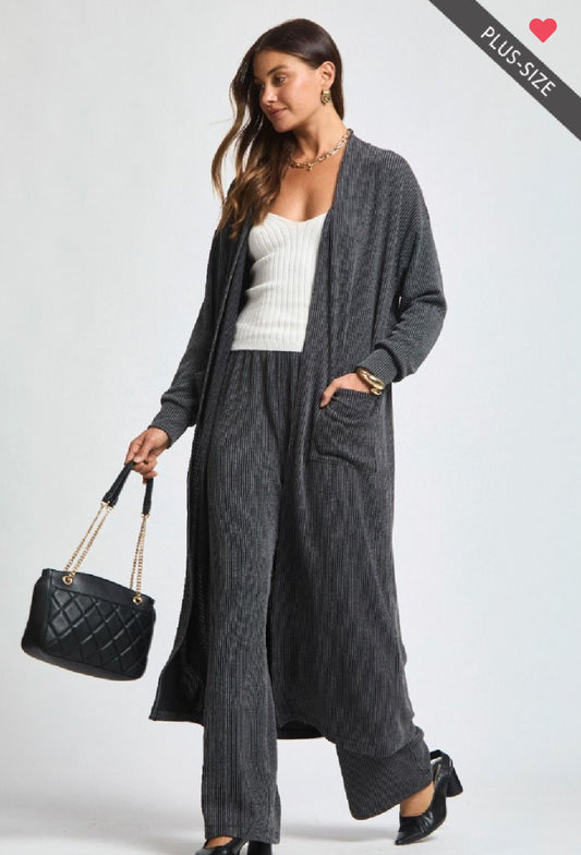 The Black Sunrise Long Cardi & Pants Set