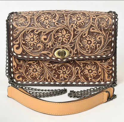 American Darling Small Crossbody Beautifully Hand Tooled Genuine Leather Women Bag Western Handbag Purse