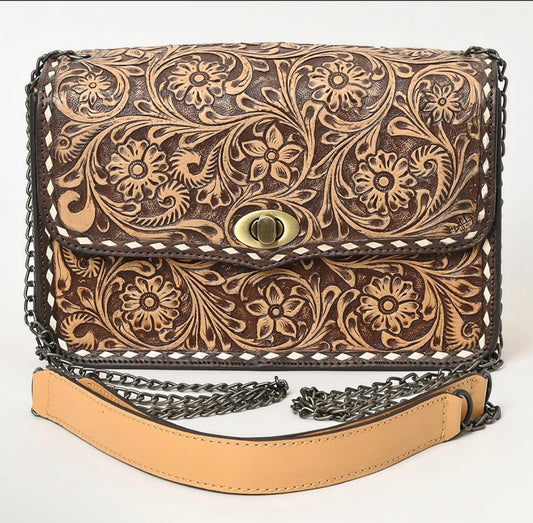 American Darling Small Crossbody Beautifully Hand Tooled Genuine Leather Women Bag Western Handbag Purse