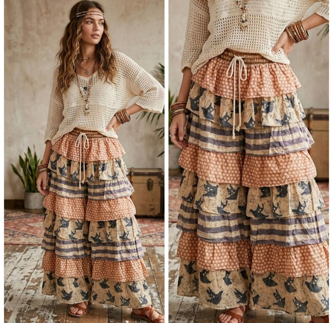 Birdie Tiered Ruffle Pants By A Rare Bird