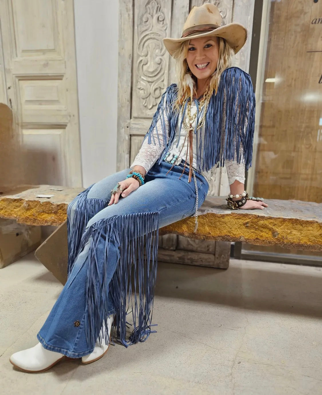 Fringed Snap Jeans By A Rare Bird