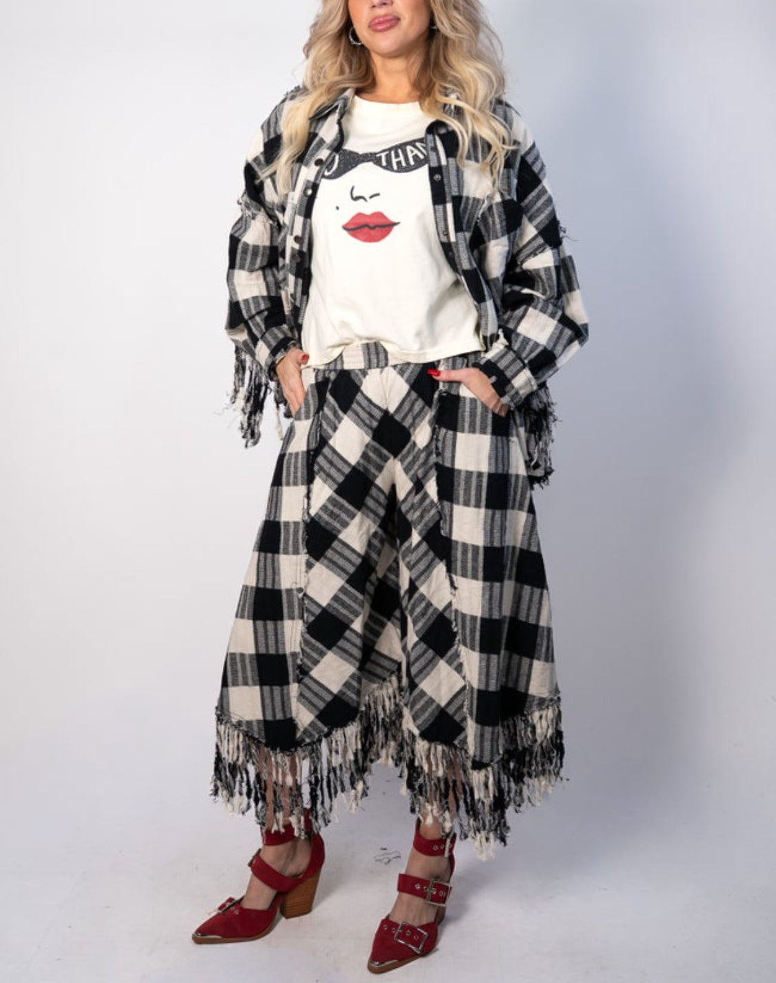 Frayed Checkered Jort’s By Oli & Hali