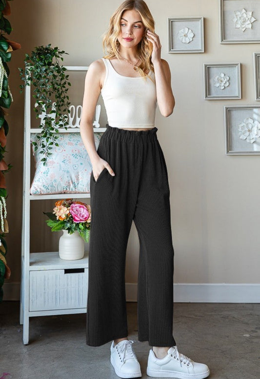 Black Urban Ribbed Pants