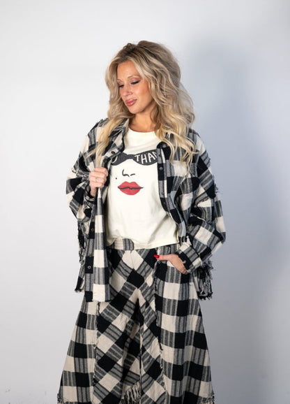 Frayed Checkered Top By Oli & Hali