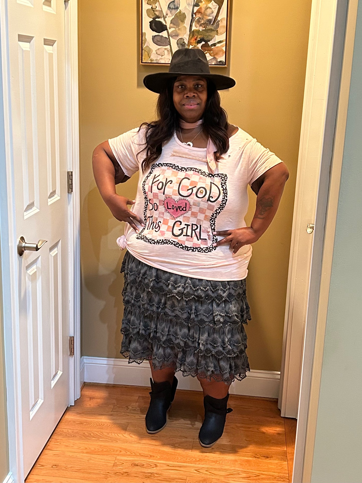 A Rare Bird - For God So Loved This Girl Pink Tee
