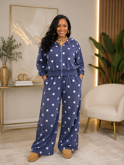 Navy & Cream Polkadot Lounge Pants