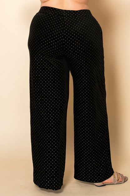 BLACK SPARKLING RHINESTONE VELVET PANTS