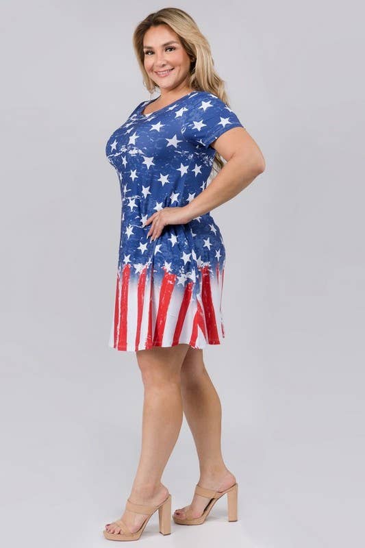 Yelete - American Flag Dress with Pockets
