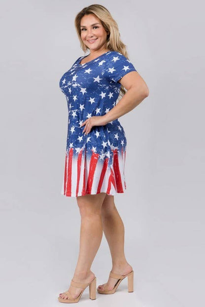 Yelete - American Flag Dress with Pockets