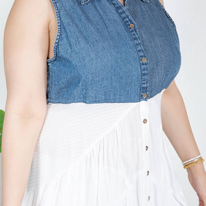 Young Threads - White Front-Open Asymmetrical High Low Top