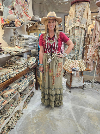 A Rare Bird Shop - Soft Ruffle Patch Skirt