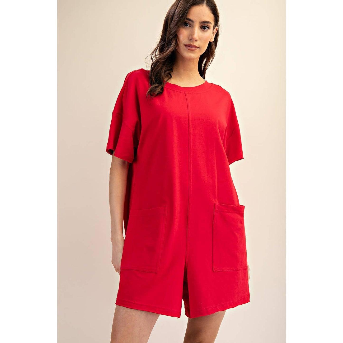 Rae Mode - RED COTTON LYCRA SUMMER ROMPER