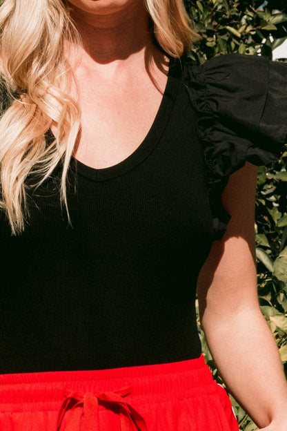 Oddi - Black Solid Knit Bodysuit