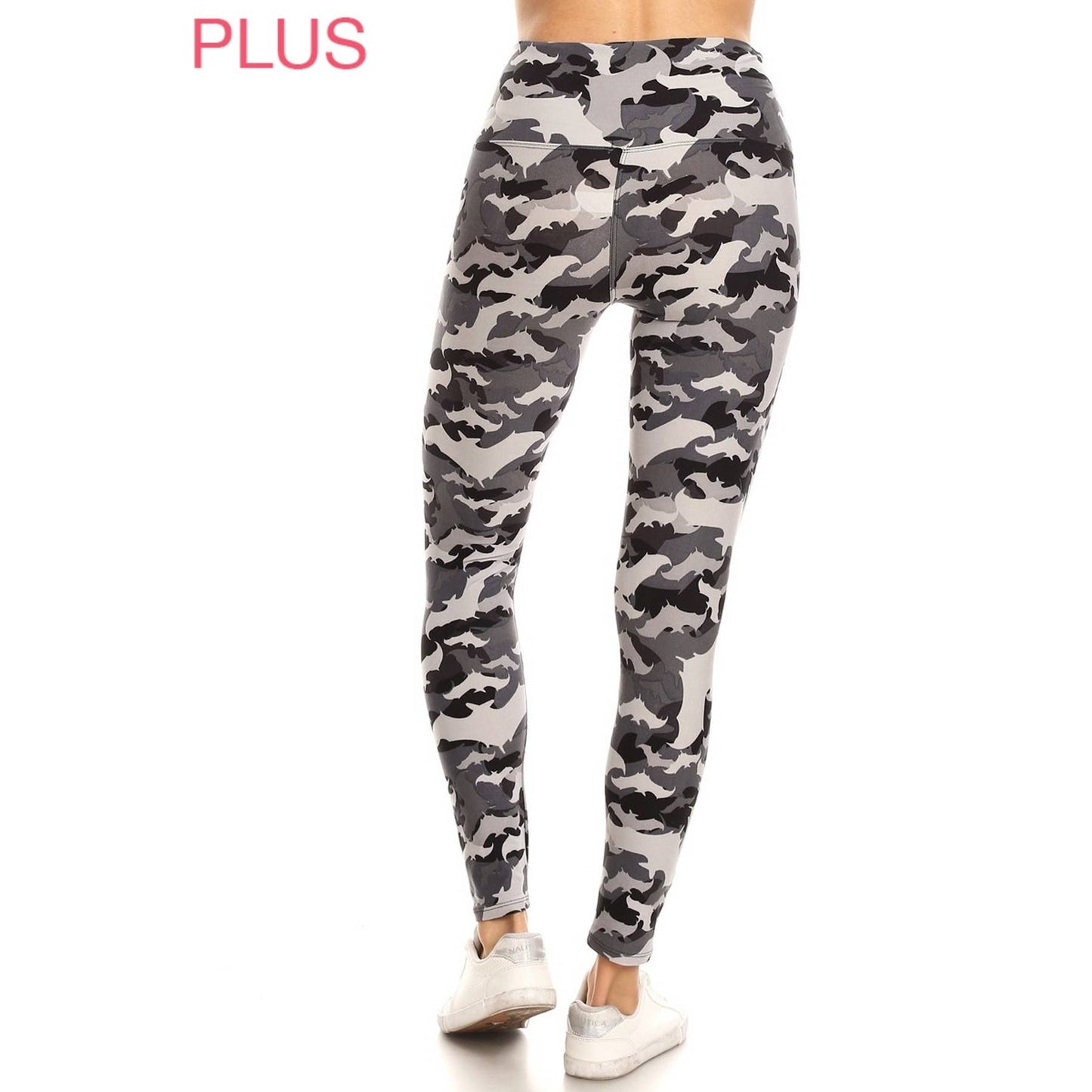 Leggings Depot - Plus Size 5" Band Buttery Soft High Waist Print Leggings