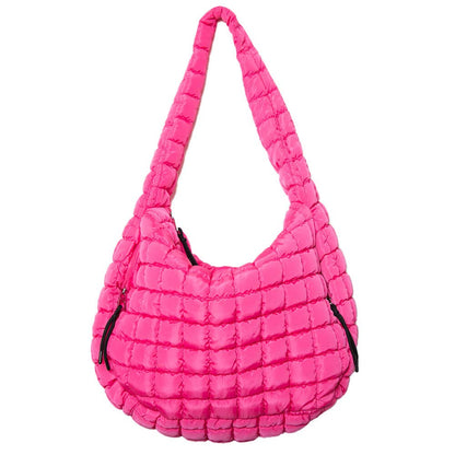 Hot Pink Valentine's Day Hobo Tote Bag: Hot Pink