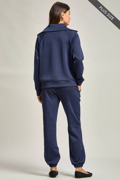 Dear Scarlett -Quarter Zip Pullover + Jogger Modal Travel Set