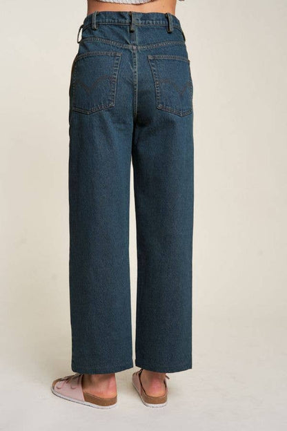 Davi & Dani-Two-Tone Denim Jogger Pants