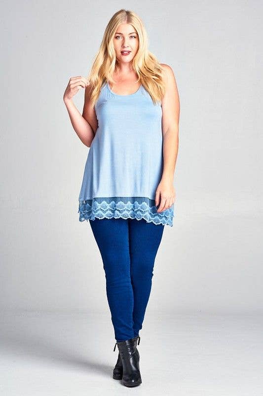 Apple Green Lace Extender Tunic Top