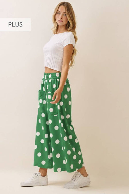 Oddi - Green Polka Dot Pull-on Pants