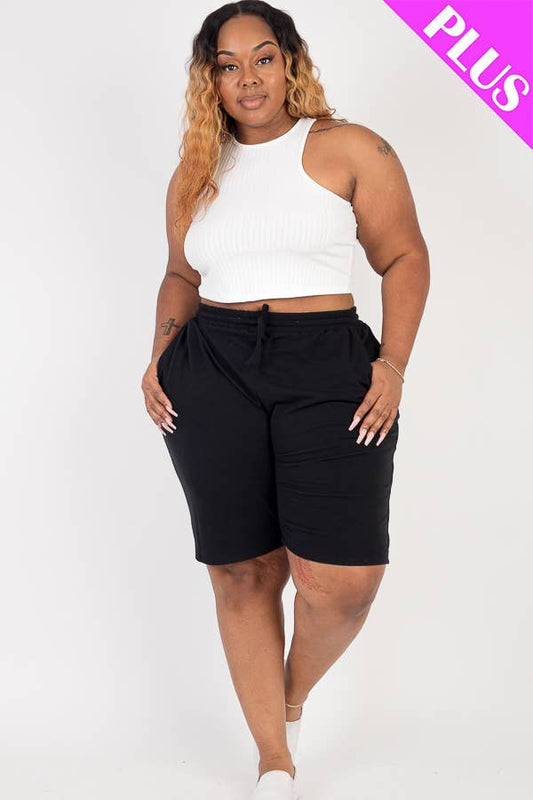 Black French Terry Bermuda Short & Tee Set