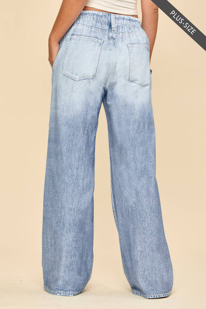 Light Wash-It's Zenim Not Denim! Curvy Wide Leg Pant