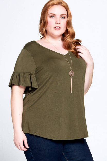 Olive Open Back Bow Top