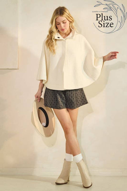 Black Short Cape Coat