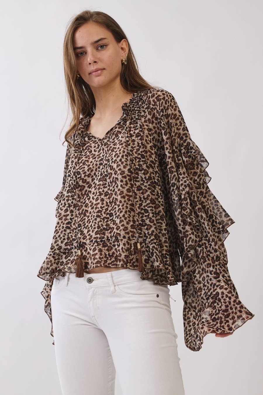 Oddi - Leopard Printed Chiffon Blouse