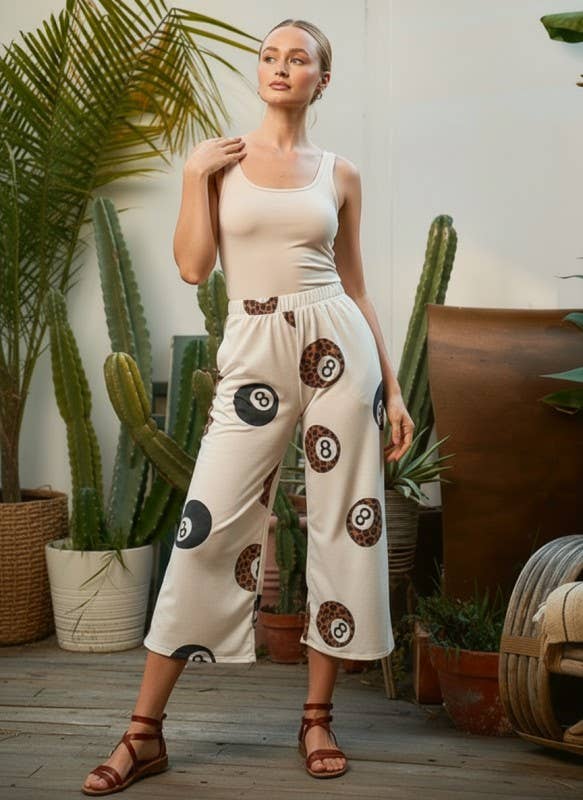 JADE BY JANE - LEOPARD PRINT 8-BALL CROP PANTS